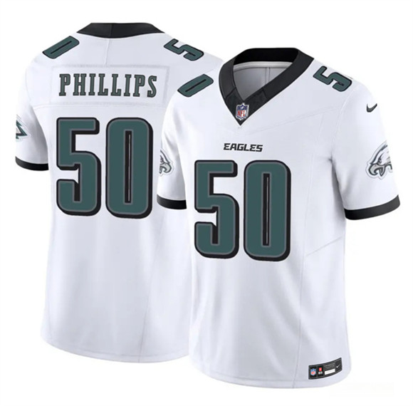 Philadelphia Eagles #50 Jaelan Phillips White 2025 F.U.S.E. Vapor Untouchable Limited Stitched Jersey