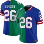 Philadelphia Eagles x Giants #26 Saquon Barkley Green Royal Split F.U.S.E. Vapor Untouchable Limited Stitched Jersey