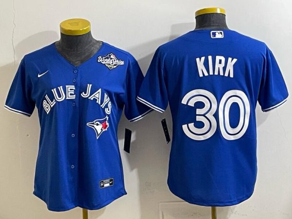 Toronto Blue Jays #30 Alejandro Kirk Royal 2025 World Series Cool Base Stitched Jersey