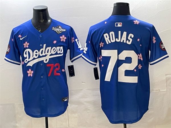 Los Angeles Dodgers #72 Miguel Rojas Royal 2025 World Series Patch Tokyo Series Limited Stitched Jersey