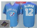 Toronto Blue Jays retired player Custom 1993 blue pullov Throwback jersey