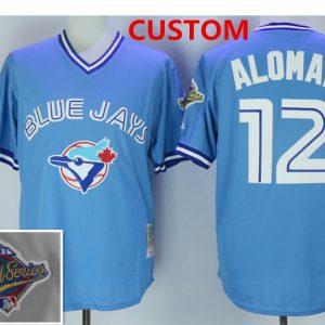 Toronto Blue Jays retired player Custom 1993 blue pullov Throwback jersey