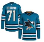 San Jose Sharks #71 Macklin Celebrini Teal Adidas Stitched Jersey