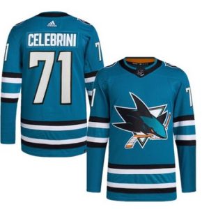 San Jose Sharks #71 Macklin Celebrini Teal Adidas Stitched Jersey