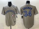 Toronto Blue Jays #34 Kevin Gausman Gray 2025 World Series Cool Base Stitched Jersey