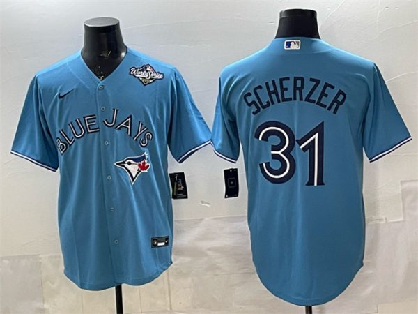 Toronto Blue Jays #31 Max Scherzer Blue 2025 World Series Cool Base Stitched Jersey