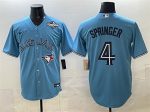 Toronto Blue Jays #4 George Springer Blue 2025 World Series Cool Base Stitched Jersey