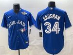 Toronto Blue Jays #34 Kevin Gausman Royal 2025 World Series Cool Base Stitched Jersey