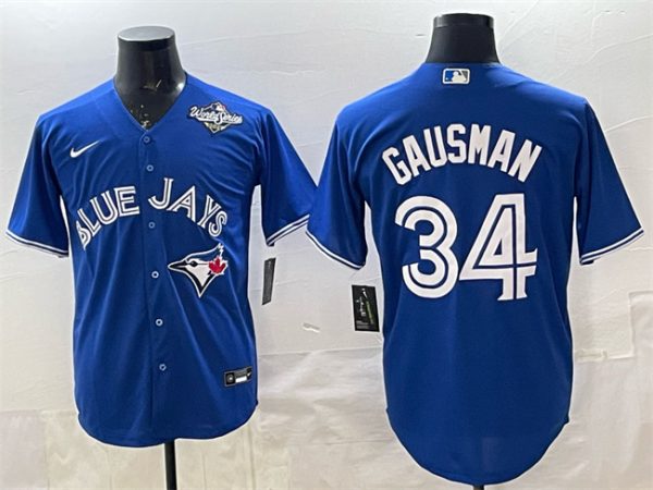 Toronto Blue Jays #34 Kevin Gausman Royal 2025 World Series Cool Base Stitched Jersey