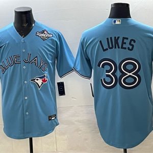 Toronto Blue Jays #38 Nathan Lukes Blue 2025 World Series Cool Base Stitched Jersey