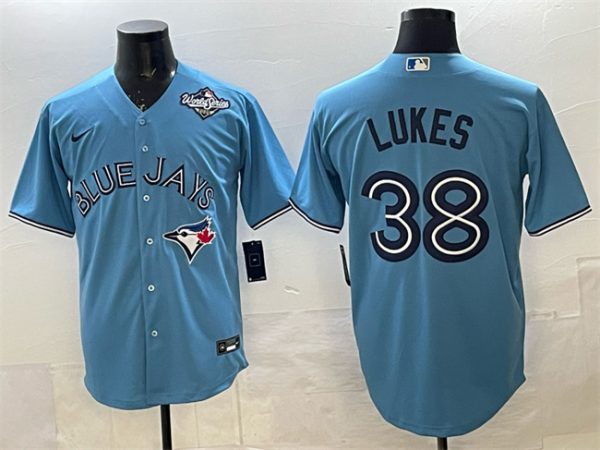 Toronto Blue Jays #38 Nathan Lukes Blue 2025 World Series Cool Base Stitched Jersey