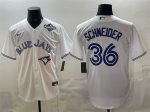 Toronto Blue Jays #36 Davis Schneider White 2025 World Series Home Cool Base Stitched Jersey