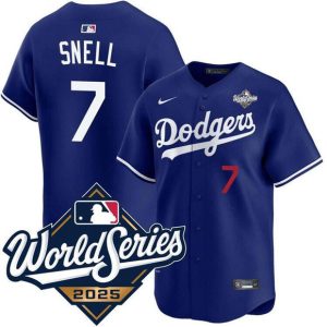 Los Angeles Dodgers #7 Blake Snell Royal 2025 World Series Limited Stitched Jersey