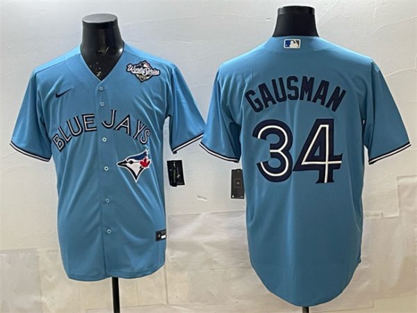 Toronto Blue Jays #34 Kevin Gausman Blue 2025 World Series Cool Base Stitched Jersey