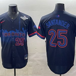 Toronto Blue Jays #25 Anthony Santander Navy 2025 World Series City Connect Limited Stitched Jersey