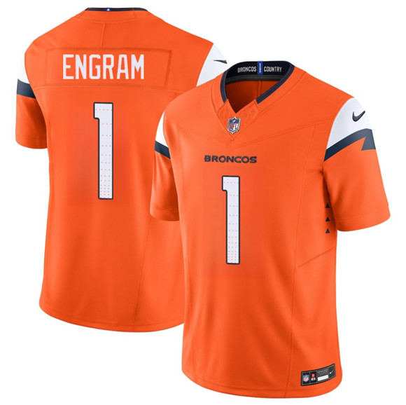 Denver Broncos #1 Evan Engram Orange 2025 F.U.S.E. Vapor Limited Stitched Jersey