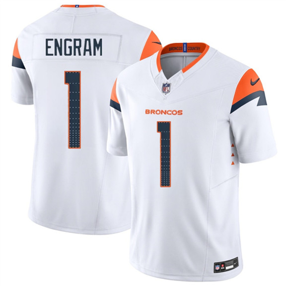 Denver Broncos #1 Evan Engram White 2025 F.U.S.E. Vapor Limited Stitched Jersey