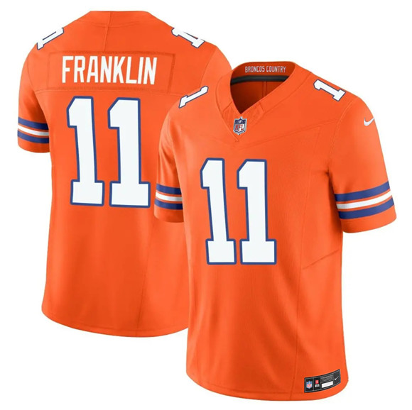 Denver Broncos #11 Troy Franklin Orange F.U.S.E. Mile High Collection 1977 Throwback Vapor Limited Stitched Jersey