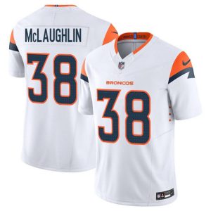 Denver Broncos #38 Jaleel McLaughlin White 2025 F.U.S.E. Vapor Limited Stitched Jersey