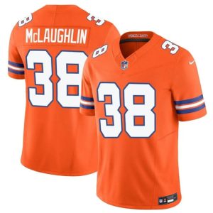 Denver Broncos #38 Jaleel McLaughlin Orange F.U.S.E. Mile High Collection 1977 Throwback Vapor Limited Stitched Jersey
