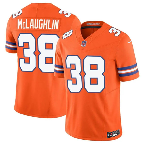 Denver Broncos #38 Jaleel McLaughlin Orange F.U.S.E. Mile High Collection 1977 Throwback Vapor Limited Stitched Jersey