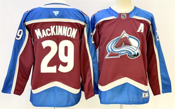 Colorado Avalanche #29 Nathan MacKinnon Burgundy 2024-25 With A Patch Stitched Jersey