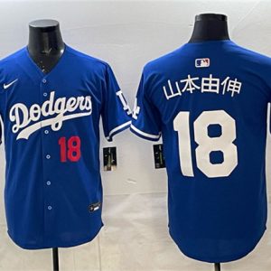 Los Angeles Dodgers #18 ɽ±¾ÓÉÉì Royal 2025 World Series Champions Patch Limited Stitched Jersey