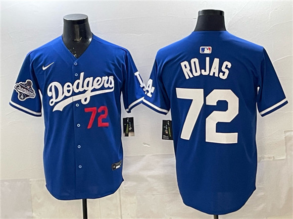 Los Angeles Dodgers #72 Miguel Rojas Royal 2025 World Series Champions Patch Limited Stitched Jersey