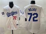 Los Angeles Dodgers #72 Miguel Rojas White 2025 World Series Champions Patch Limited Stitched Jersey