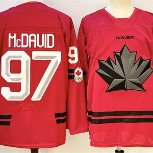 Canada #97 Connor McDavid Red Stitched Jersey
