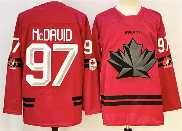 Canada #97 Connor McDavid Red Stitched Jersey
