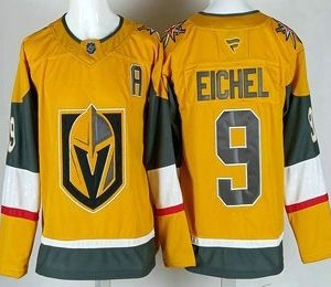 Vegas Golden Knights #9 Jack Eichel Gold With A Patch Authentic Jersey