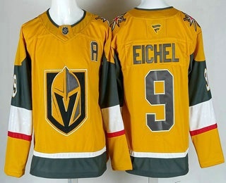Vegas Golden Knights #9 Jack Eichel Gold With A Patch Authentic Jersey