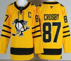 Pittsburgh Penguins #87 Sidney Crosby Yellow Alternate Authentic Jersey