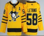 Pittsburgh Penguins #58 Kris Letang Yellow Alternate Authentic Jersey