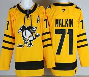 Pittsburgh Penguins #71 Evgeni Malkin Yellow Alternate Authentic Jersey