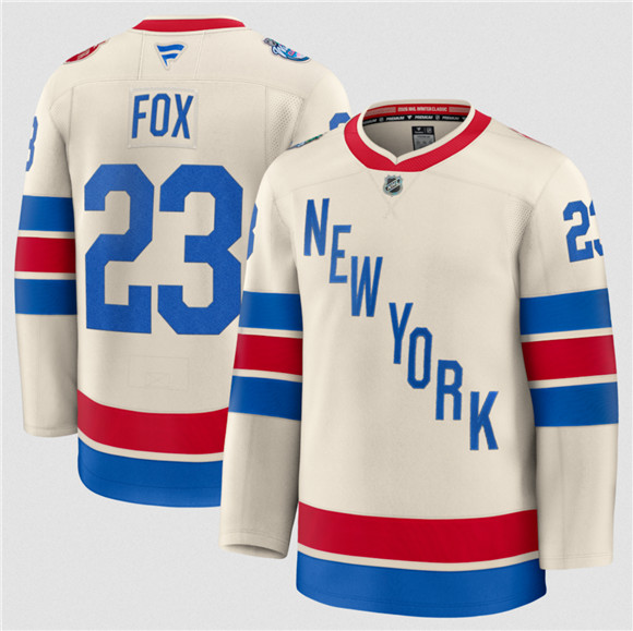 New York Rangers #23 Adam Fox Cream 2026 Winter Classic Stitched Jersey