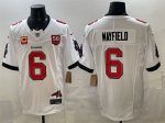 Tampa Bay Buccaneers #6 Baker Mayfield White F.U.S.E. 50th Season 4-Star C Patch Vapor Limited Stitched Jersey