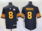 Pittsburgh Steelers #8 Aaron Rodgers Black 2025 Color Rush Vapor Limited Stitched Jersey