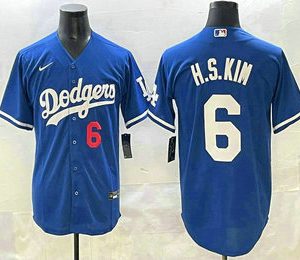 Los Angeles Dodgers #6 Hyeseong Kim Blue Cool Base Jersey