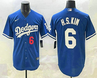 Los Angeles Dodgers #6 Hyeseong Kim Blue Cool Base Jersey