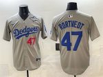 Los Angeles Dodgers #47 Ben Rortvedt Gray 2025 World Series Patch Limited Stitched Jersey