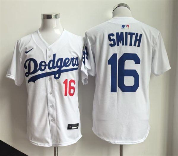 Los Angeles Dodgers #16 Will Smith White Home Limited Stitched Jersey