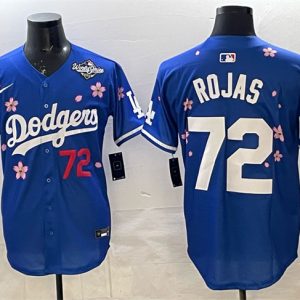 Los Angeles Dodgers #72 Miguel Rojas Royal 2025 World Series Patch Tokyo Series Limited Stitched Jersey