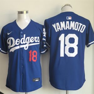 Los Angeles Dodgers #18 Yoshinobu Yamamoto Royal Limited Stitched Jersey