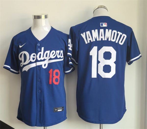 Los Angeles Dodgers #18 Yoshinobu Yamamoto Royal Limited Stitched Jersey
