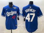 Los Angeles Dodgers #47 Ben Rortvedt Royal 2025 World Series Patch Limited Stitched Jersey