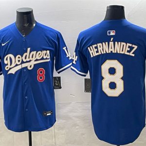 Los Angeles Dodgers #8 Enrique Hern¨¢ndez Royal 2025 World Series Champions Patch Limited Stitched Jersey
