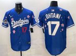 Los Angeles Dodgers #17 Shohei Ohtani Royal 2025 World Series Champions Patch Tokyo Series Limited Stitched Jersey