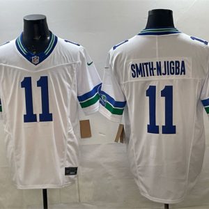 Seattle Seahawks #11 Jaxon Smith-Njigba White F.U.S.E. Vapor Throwback Limited Stitched Jersey